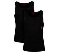 HUGO Maillot de corps débardeur – Lot de 2 – coton stretch côtelé – Rouge/Noir Taille M