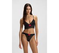 HUGO Soutien-gorge avec bordure en dentelle et étiquette logotée rouge - Style TRIANGLE RL LACE, 50535060 Noir S