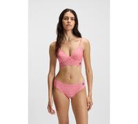 HUGO Soutien-gorge triangle à bords festonnés en dentelle à motif léopard - Style TRIANGLE LEO LACE, 50545723 Rouge clair L