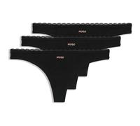 HUGO Slip coupe Low Rise avec finition en dentelle ton sur ton - Style TRIPLET MICRO THONG, 50566737 Noir XS