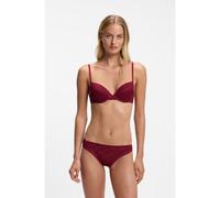 HUGO String avec finition en dentelle et logos manuscrits - Style LACY THONG, 50566801 Rouge sombre L