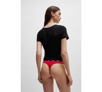 HUGO String en coton stretch avec taille logotée - Style THONG STRIPE PYP, 50510622 Rouge XS