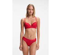HUGO String en dentelle à imprimé léopard avec taille logotée - Style SAVANA THONG, 50570676 Rouge L