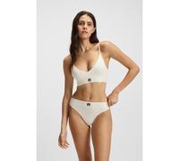 HUGO String en jacquard côtelé de modal mélangé sans coutures - Style THONG SEAMLESS, 50545746 Blanc L