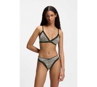 HUGO String en microfibre stretch avec finitions en dentelle - Style THONG UNIQUE, 50545732 Fantaisie M