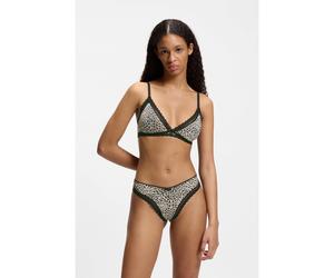 HUGO String en microfibre stretch avec finitions en dentelle - Style THONG UNIQUE, 50545732 Fantaisie M