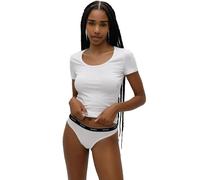 HUGO Lot de trois strings en coton stretch avec taille logotée - Style TRIPLET THONG STRIPE, 50469681 Blanc / Noir XS