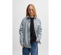 HUGO Surchemise boutonnée en denim rigide à rayures - Style Garesa_1_B, 50534762 Bleu M