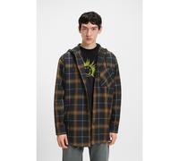 HUGO Surchemise Oversize en coton à carreaux avec capuche - Style Ebhood, 50545262 Vert à motif XL
