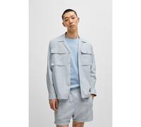HUGO Surchemise Oversize en coton Oxford mélangé à rayures - Style Egalo, 50539269 bleu clair S