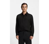 HUGO Surchemise Oversize en twill doux avec poches latérales - Style Enock, 50555927 Noir M