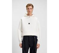 HUGO Sweat à capuche en coton mélangé interlock avec logos revisités - Style Debostaco, 50530191 Blanc L