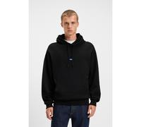 HUGO Sweat à capuche en molleton de coton avec étiquette logotée bleue - Style Nalonso, 50522374 Noir S
