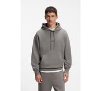 HUGO Sweat à capuche en molleton de coton avec étiquette logotée - Style Nalonso, 50522374 Gris XXL