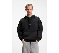 HUGO Sweat à capuche en molleton de coton avec étiquette logotée - Style Nalonso, 50522374 Noir S