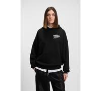 HUGO Sweat à capuche en molleton de coton avec motif disco - Style Dalessandra, 50554966 Noir L