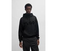 HUGO Sweat à capuche Oversize en molleton de coton avec logo ton sur ton - Style Ditchle, 50529090 Noir M
