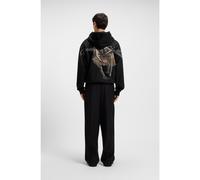 HUGO Sweat à capuche Oversize en molleton de coton avec motif ballerine artistique - Style Dabilano, 50545997 Noir XS