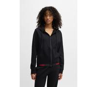 HUGO Sweat à capuche Relaxed avec taille logotée - Style SPORTY LOGO_JACKET, 50520504 Noir M