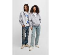 HUGO Sweat à capuche Relaxed unisexe en molleton de coton - Style Doa_B_2, 50542512 Gris chiné M