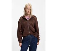 HUGO Sweat à capuche zippé en molleton de coton à logos embossés - Style Doa_B_3, 50553980 Marron S