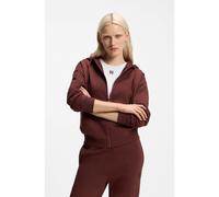 HUGO Sweat à capuche zippé en molleton de coton avec logo brodé revisité - Style Dalfine, 50535240 Marron S