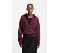 HUGO Sweat à capuche zippé en molleton de coton avec logo brodé revisité - Style Dalfine, 50535240 Rouge sombre XL