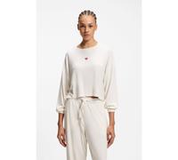 HUGO Sweat en modal stretch avec logo cœur - Style HUGO HEART_TOP, 50566668 Naturel XL