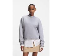 HUGO Sweat en molleton de coton avec col à logo - Style Dismudge_B, 50553605 Gris chiné S