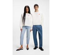 HUGO Sweat en molleton de coton avec logo cœur - Style Deroxina_7, 50555808 Blanc XS