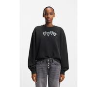 HUGO Sweat en molleton de coton avec logo cœur - Style Deroxina_8, 50555824 Noir XS