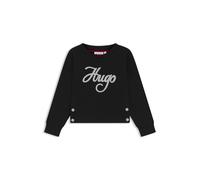HUGO Sweat en polaire de coton mélangé avec logo manuscrit pour enfant - Style G00498/09B10A, G00498 Noir 114
