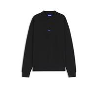 HUGO Sweat en molleton de coton Nedro étiquette logotée bleue Homme Noir S