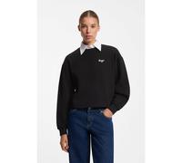HUGO Sweat Relaxed en coton avec logo manuscrit - Style Damaswee_B, 50571605 Noir S