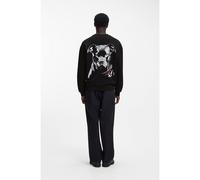 HUGO Sweat Relaxed en molleton de coton à motif chien - Style Dubraxo, 50557482 Noir L