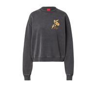 HUGO Sweat-shirt 'Deroxina_4' jaune clair / orange foncé / noir chiné, Taille XS