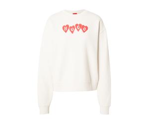 HUGO Sweat-shirt 'Deroxina_8' beige / rouge, Taille XL