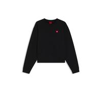 HUGO Sweat unisexe en molleton de coton avec logo cœur - Style Deroxina_7, 50555808 Noir L