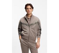 HUGO Sweat zippé Relaxed avec bande chevrons - Style Darti, 50549418 Brun chiné XXL