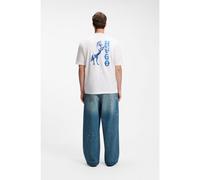 HUGO T-shirt à col rond en coton avec imprimé du désert - Style Noxwash, 50569865 Blanc S