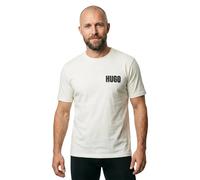 HUGO T-shirt en jersey de coton avec graphique au dos - Style Derlyns, 50557618 Naturel M
