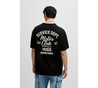HUGO T-shirt ample en coton avec motif artistique inspiré des courses automobiles - Style Nampie, 50534754 Noir M