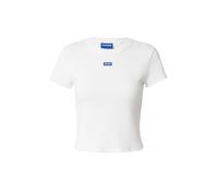 HUGO T-shirt Slim en coton stretch avec étiquette logotée bleue - Style Baby Tee_B, 50510749 Blanc XL