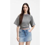 HUGO T-shirt coupe décontractée en coton éponge avec logo en relief - Style Dorlina_B_1, 50559463 Gris chiné M