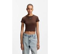 HUGO T-Shirt court Slim en coton stretch - Style Baby Tee_B, 50510749 Marron L