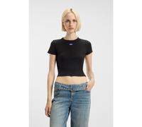 HUGO T-Shirt court Slim en coton stretch - Style Baby Tee_B, 50510749 Noir L