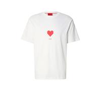 HUGO T-Shirt 'Dalentin' rouge / noir / blanc, Taille XL
