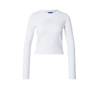 HUGO Top en coton stretch avec logo Happy HUGO en strass - Style Daliriee_B, 50555738 Blanc L