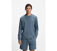 HUGO T-shirt de pyjama en coton mélangé à la structure gaufrée - Style Austin LS Shirt, 50532022 bleu clair XL