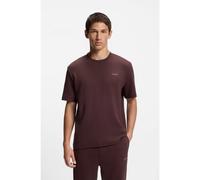 HUGO T-shirt de pyjama gaufré avec logo brodé - Style Austin T-Shirt, 50532011 Marron L